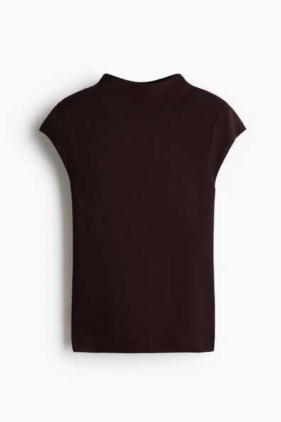 Fine-knit turtleneck top