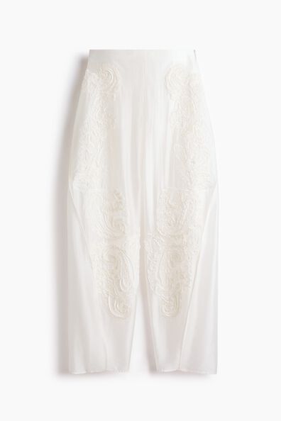 Appliquéd barrel trousers