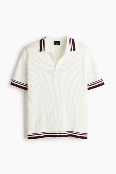 Regular Fit Textured-knit polo shirt