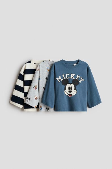 3-pack printed long-sleeved T-shirts