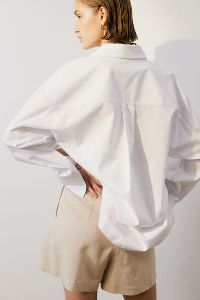 Linen-blend shorts