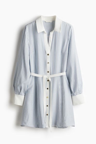 Tie-belt shirt dress