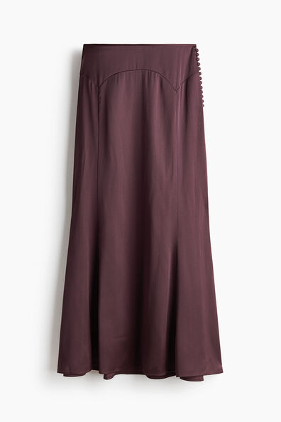 Flared button-detail skirt