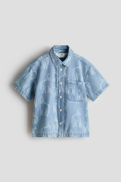 Printed denim shirt