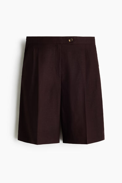 Linen-blend Bermuda shorts