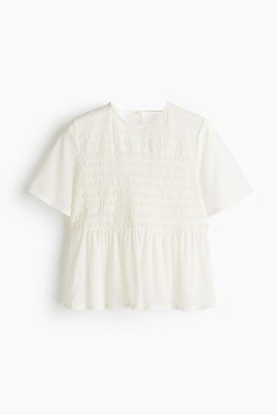 Smocked peplum top