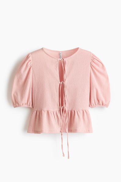 Tie-front peplum top