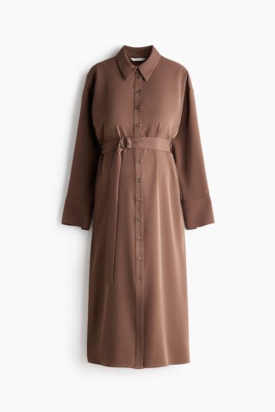 Belted shirt dress