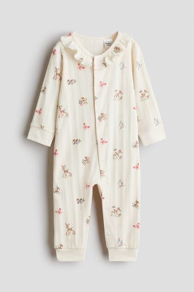 Printed pointelle sleepsuit