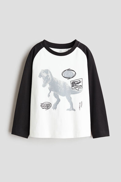 Printed long-sleeved T-shirt