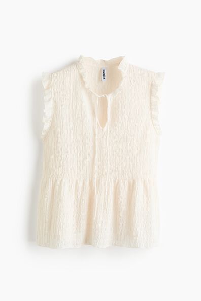 Frill-trimmed tie-detail top