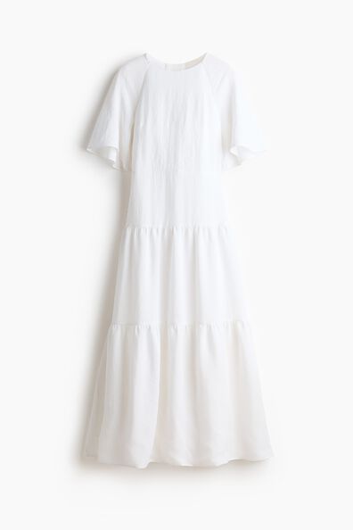 Tie-detail tiered dress