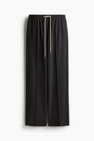 Wide twill trousers