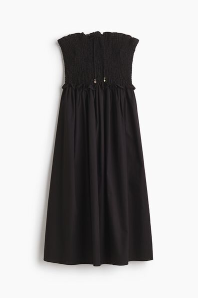 Smocked-bodice bandeau dress