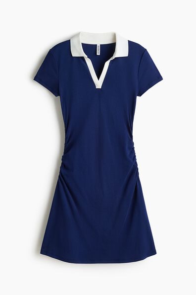 Collared fine-knit dress
