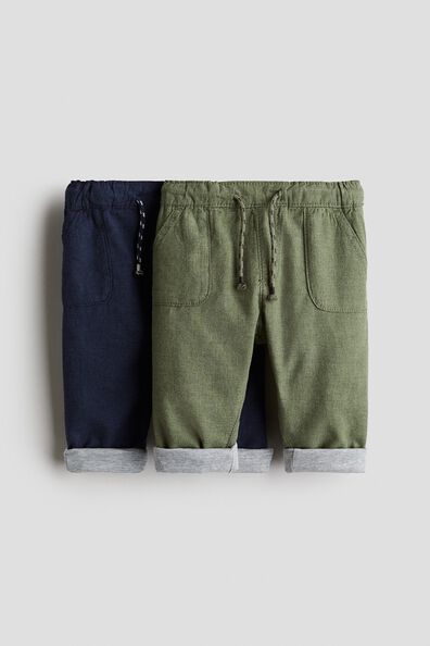 2-pack fully lined cotton trousers