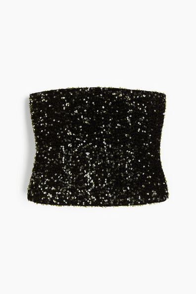 Sequined bandeau top