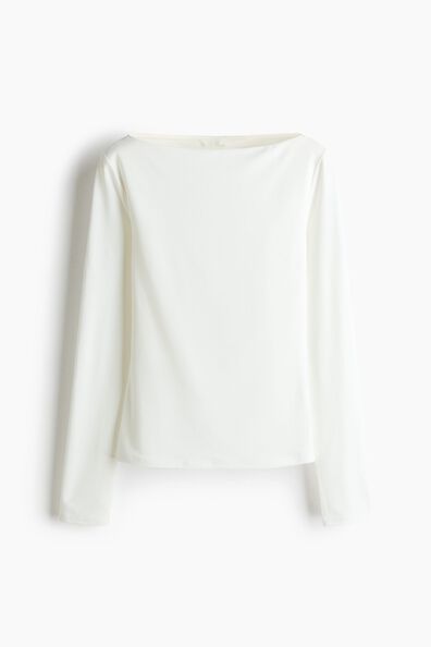 Fitted boat-neck top