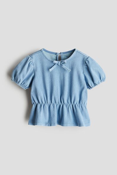 Denim-look peplum top