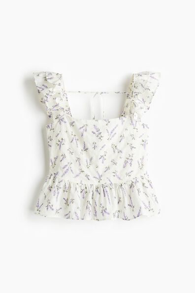 Tie-detail peplum blouse