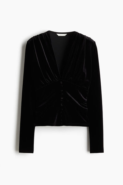 Draped velour top