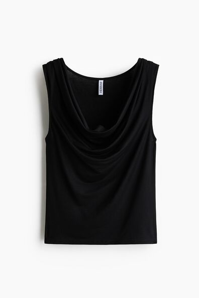 Cowl-neck jersey top