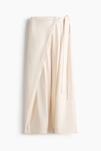 Modal-blend wrap-detail trousers