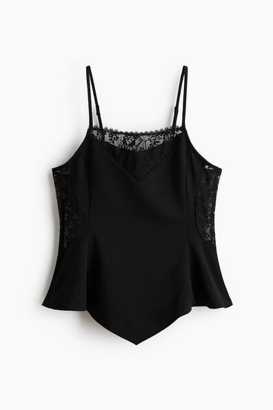 Lace-detail strappy top