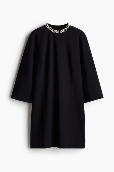 Beaded-collar dress