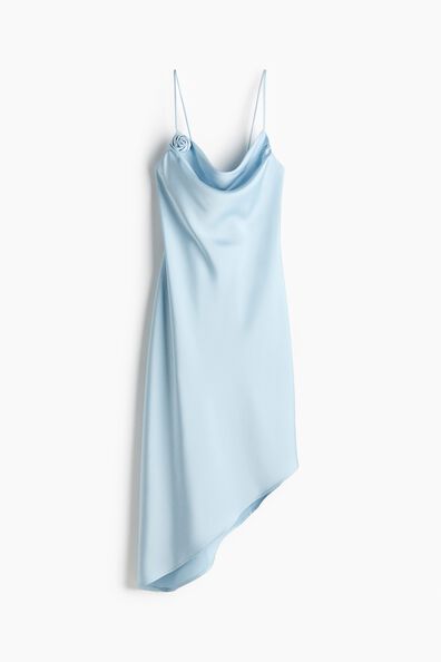 Asymmetric satin dress