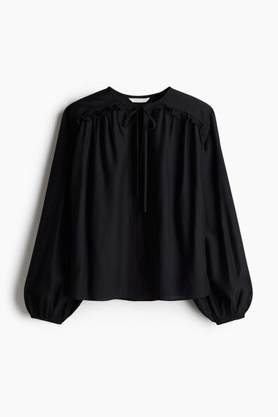 Frill-trimmed blouse