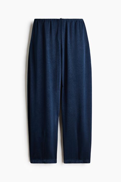 Crinkled satin trousers