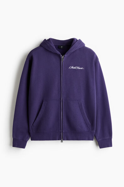 Loose Fit Printed zip-through hoodie