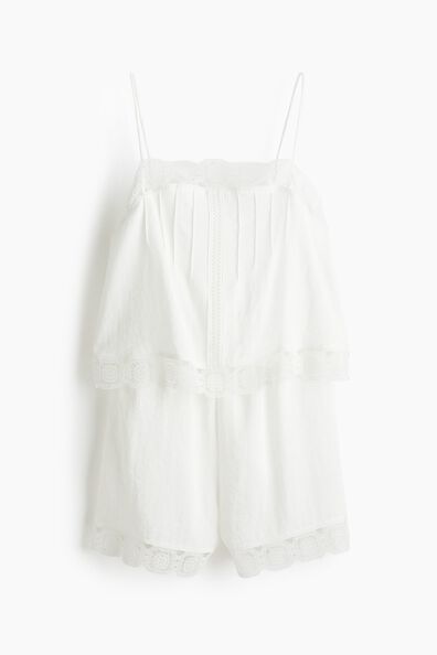 Embroidery-detail playsuit