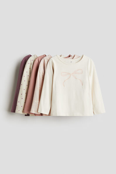 5-pack long-sleeved cotton tops