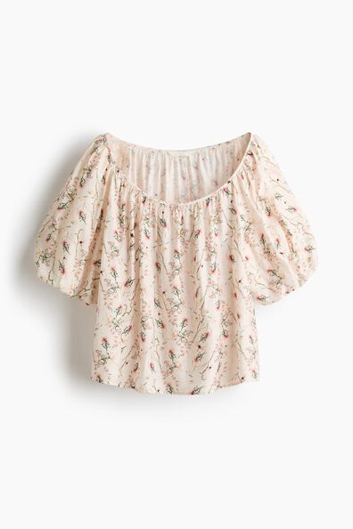 Balloon-sleeved blouse