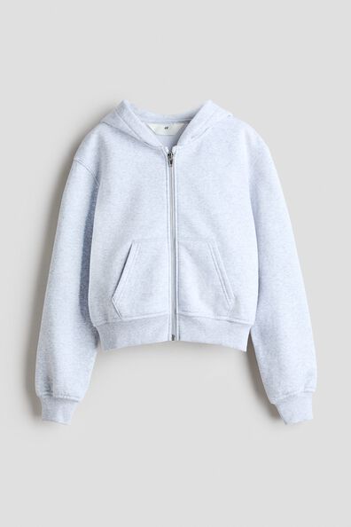 Zip-through brushed-inside hoodie
