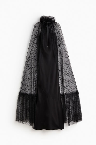 Mesh-cape dress