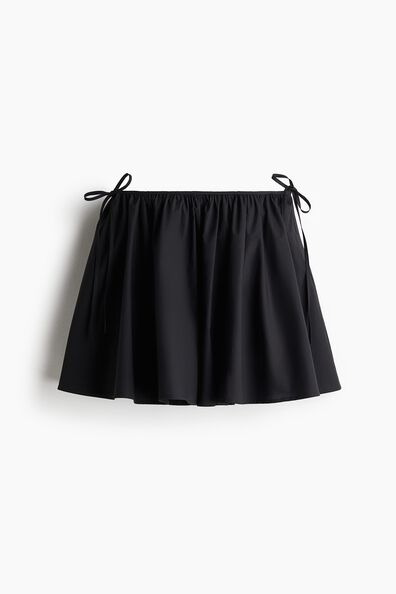 Tie-detail circular mini skirt