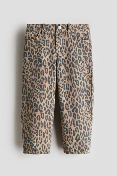 Barrel-leg cotton trousers