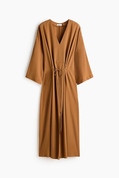 Tie-detail crêpe dress