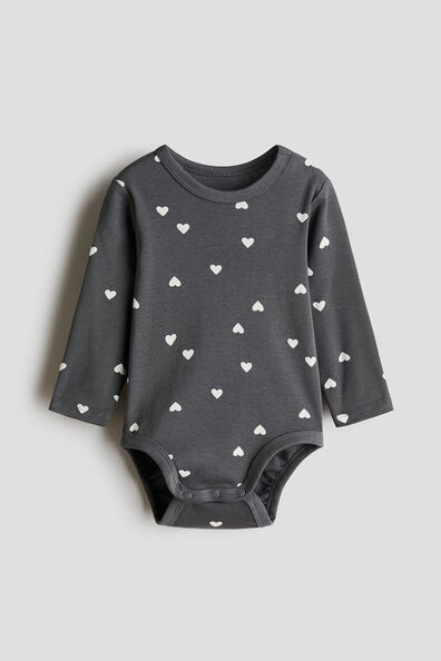 Printed cotton bodysuit