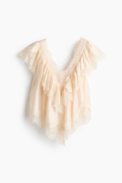 Lace-trimmed blouse