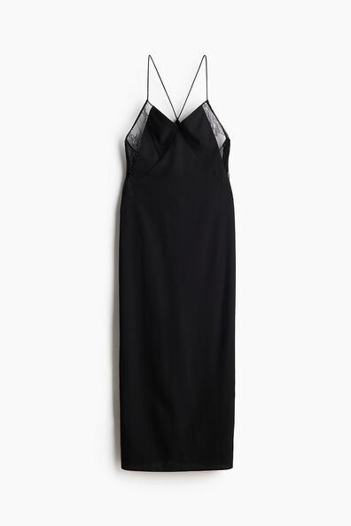 Lace-inset strappy dress