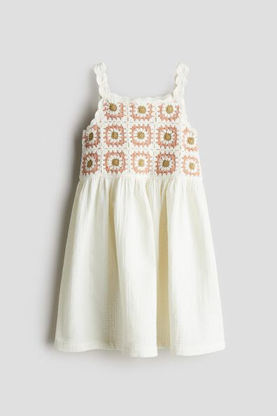 Cotton crochet-look dress