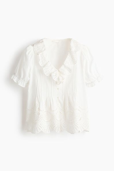 Broderie anglaise cotton blouse