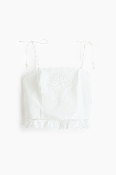 Broderie anglaise tie-strap top