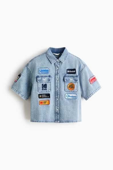 Appliquéd utility shirt