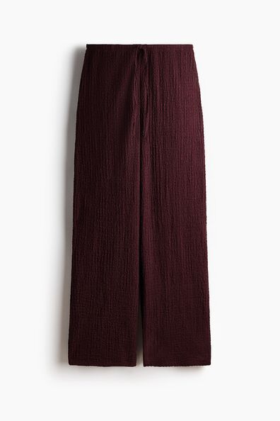 Frill-trimmed crinkled trousers