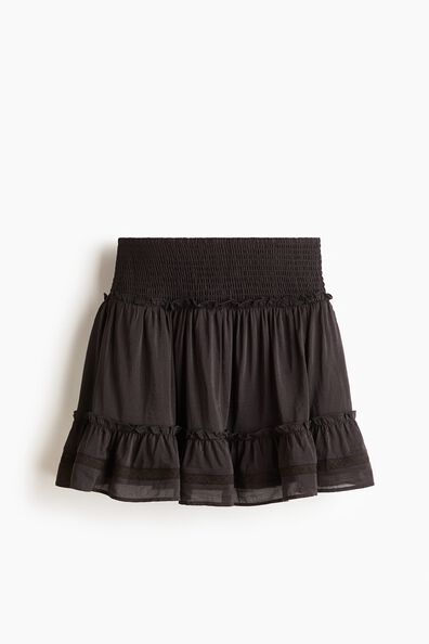 Tiered viscose-blend skirt